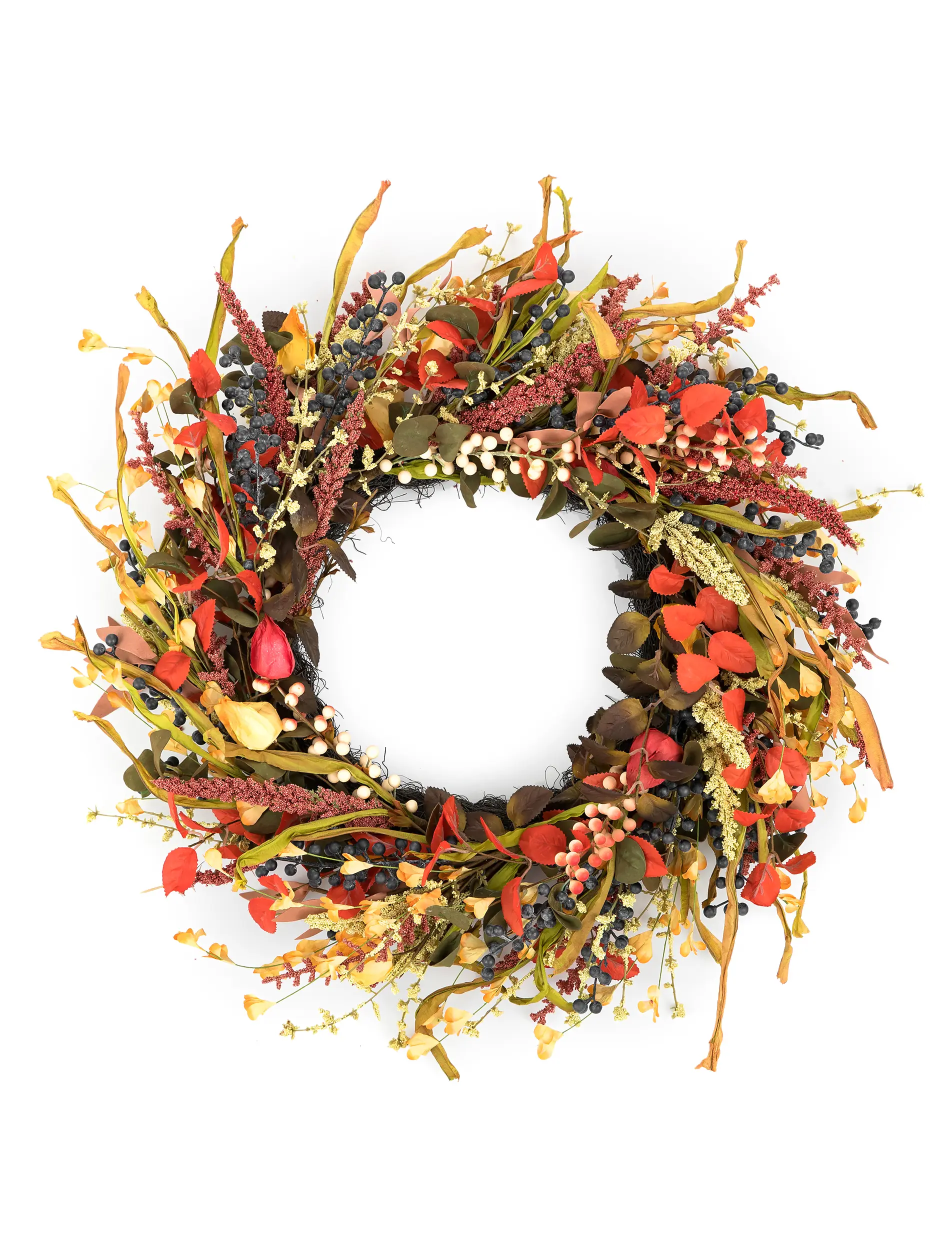 Fall Wreaths for Front Door 26 Inch Autumn Rustic Farmhouse Harvest Wreath,Wreath with Berries & Leaves for Outdoor&Indoor Handmade Wreath for Thanksgiving Home Decor