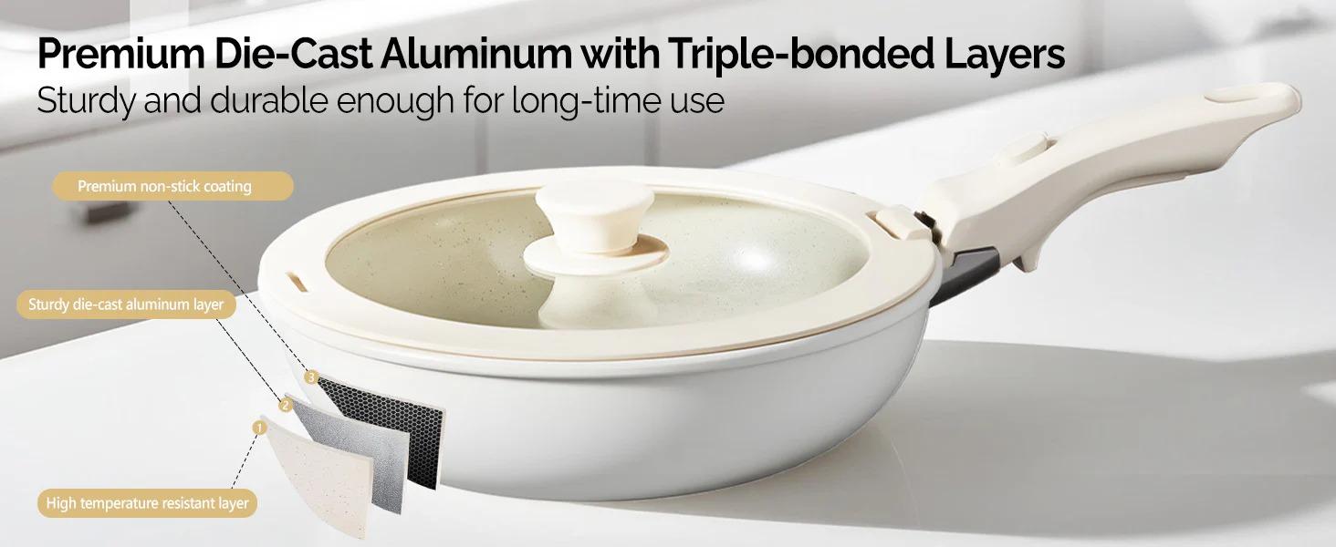 [FLASH SALE] ROVSUN 22 Pcs Nonstick Pots and Pans Set with Detachable Handles