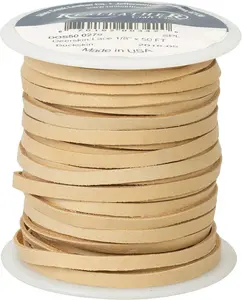 Realeather Deerskin Leather Lace | Size 1/8" x 50' (3.2mm x 15.24m) | 2/3 oz Thickness (.8-1.2mm)