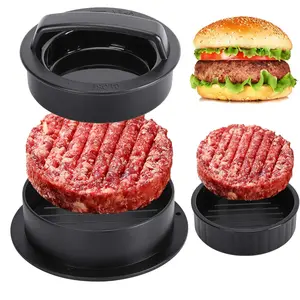 Burger Press Hamburger Patty Maker Slider Press Stuffed Burger Patty Press Regular Burger Patties Cookery Mold 3 in 1 Non Stick Kitchen Barbecue Tool