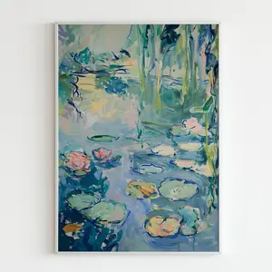 Water Lilies Painting Poster, Monet Lilies Print, Henri Matisse Artwork, Wall Art Decor, Impressionist Print | Unframed T