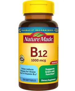 Nature Made Vitamin B12 1000 mcg, Dietary Supplement for Energy Metabolism Support, 150 Softgels, 150 Day Supply