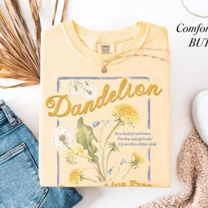 Comfort Colors Dandelion Song Inspired Shirt, Country Music Fan Tee for Women, Western Music Graphic T-Shirt, Trendy Concert Outfit