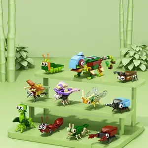 10-Piece Insect Building Blocks Set, Cute Animal Models, Ants, Beetles, Grasshoppers, Caterpillars, Fireflies, Perfect Gift for Holidays