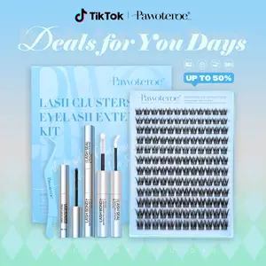 Pawotence Wispy Natural Lash Clusters Kit Spider Cluster Lashes D Curl Comfortable, Super Soft, Thin Band, Long Lasting Eyelashes DIY Lash Extensions for Daily Makeup Beginner Friendly