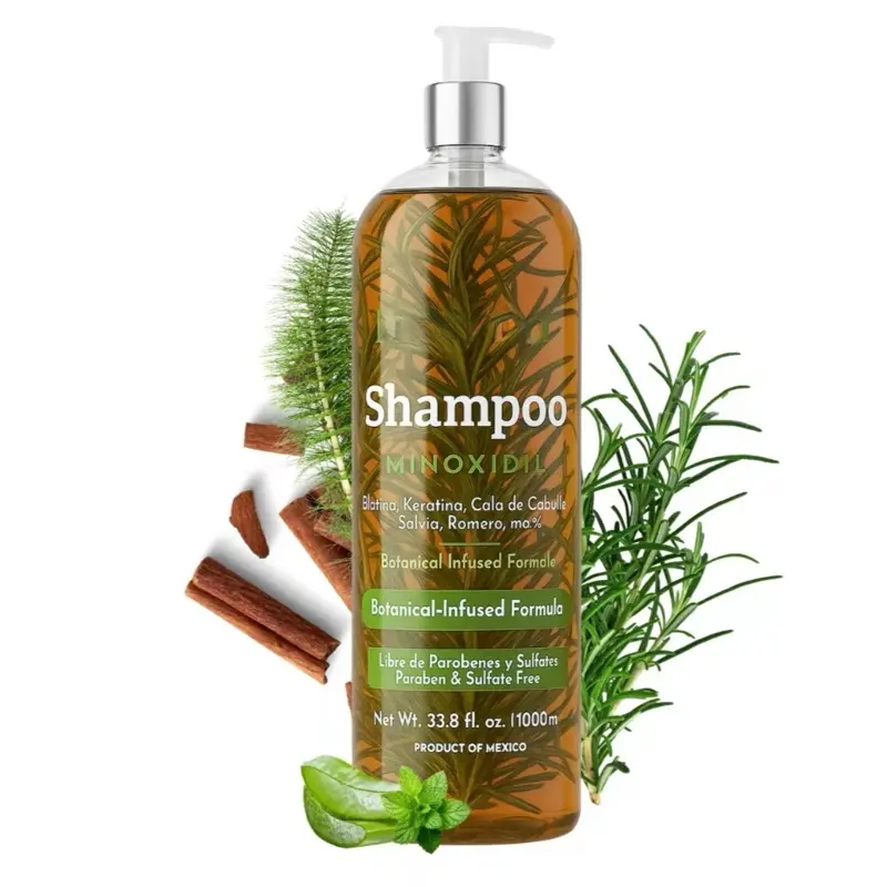 Maani Essence 1000ml 5% Minoxidil Anti-Thinning Growth Support Shampoo with Real Plant Extracts - Rosemary, Cinnamon, Aloe, Mint - Hair Growth Formula for Thinning Prevention, Hair Care Products