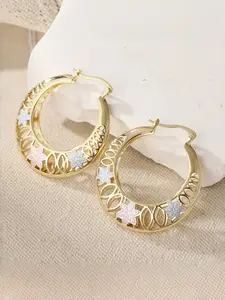 1 Pair of Retro and Elegant Large Ring Earrings, Geometric Cutout Earrings, Gypsy Earrings, Tribal Earrings, Suitable for Daily and Vacation Wear, Are The Perfect Gift for Her