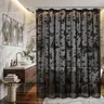 Yrztrk 72x72in Sheer Fabric Shower Curtain, Butterfly Embroidery Flocking Design, Vintage Home Decor, Waterproof Bathroom Accessory, Plastic Hooks for Fast Setup, Soft Diffused Light, Butterfly Edit, Sohochic