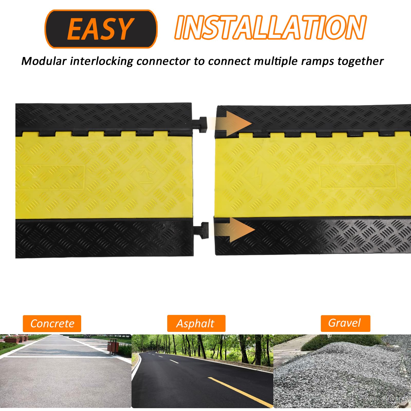 【GARVEE】Heavy Duty Rubber Cable Protector Ramps with Multiple Channels, Load Capacity up to 28000 lbs, Suitable for Driveway, Indoor and Outdoor Use, Protects Wires, Cables, and Hoses, Available in 1 or 3 Pack Options 【GARVEE】Heavy Duty Rubber Cable Protector Ramps with Multiple Channels, Load Capacity up to 28000 lbs, Suitable for Driveway, Indoor and Outdoor Use, Protects Wires, Cables, and Hoses, Available in 1 or 3 Pack Options
