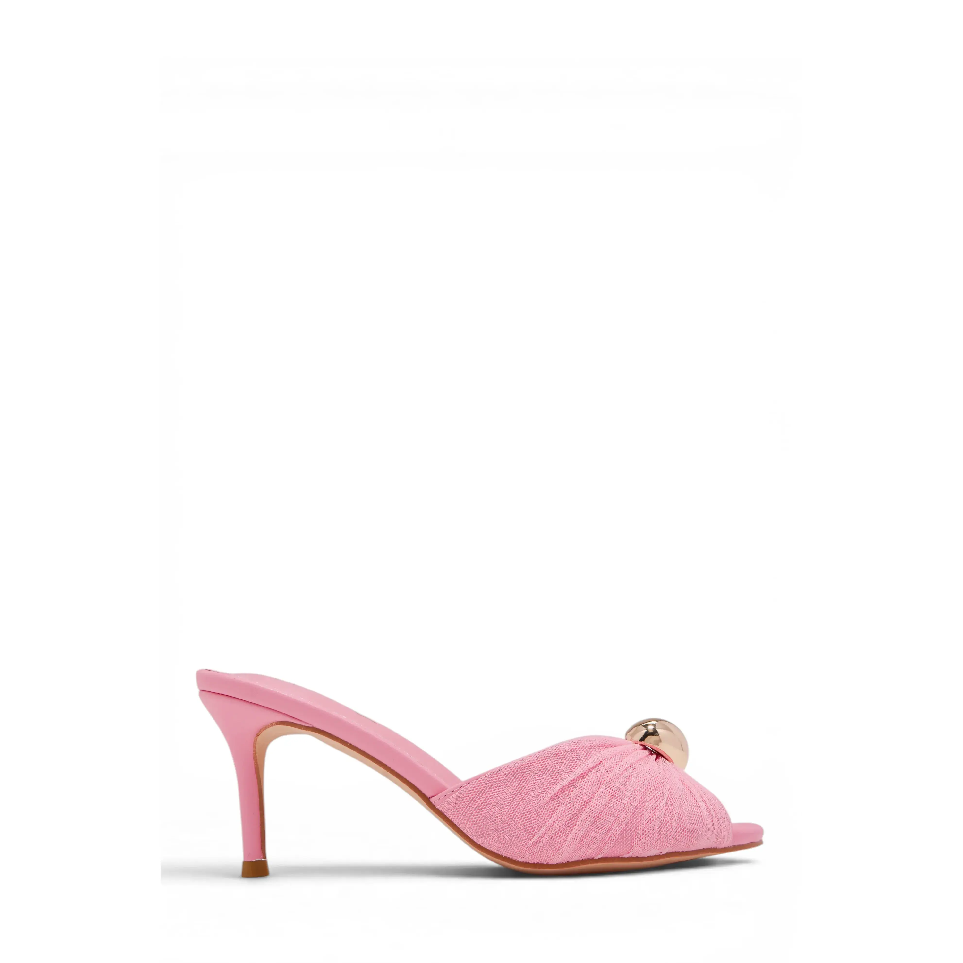 Olivia Peep Toe Single Sole Heels - Pink