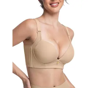 Wireless Add 2 Cups Padded Plunge Bras Back Smoothing Push Up Brasieres