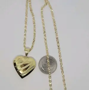 heart locket chain gold-plated 24"inches