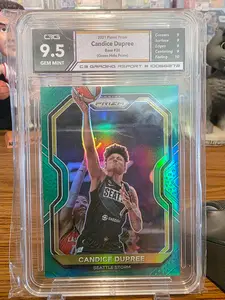 2021 Panini Prizm WNBA Candice Dupree #36 green holo prizm - Graded 9.5 C3 Grading