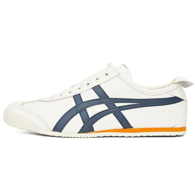 Onitsuka Tiger Mexico 66 Slip On White Navy Yellow' Retro Commuter Running Shoes Unisex 1183B815-103