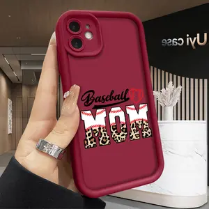 Baseball Mom Phone Case for iPhone 17 Air 16 Pro Max 15 Plus 14 13 12 11 X XS Shockproof Silicone TPU Bumper Drop Protection Soft Cover Compatible Full Body Protection