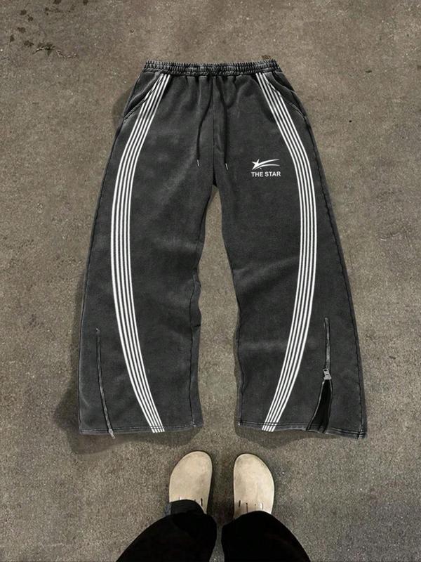 Men's Zipper Decorate Pants, Regular Fit Casual Street Comfy Pants for Spring & Fall, Men's Trousers for Daily Wear, Menswear