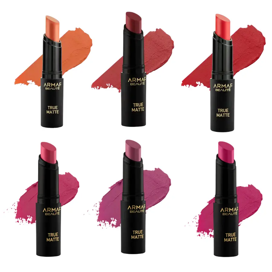 Armaf True Matte Lipstick - Lightweight, Long-Lasting Vegan Formula, Intense Color, Smooth Finish, Moisturizing, for All Skin Types, Adults, Everyday Glam - 5g Single Item, Beauty & Personal Care Makeup Lipstick, Cosmetic, Beauty Products, Assorted Lipsti
