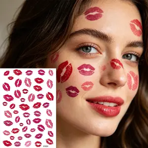 1PCS Waterproof Lip Tattoo Sticker, Unisex Temporary Lip Tattoo, Perfect for Valentine's Day, Anniversaries, Dates, Facial, Hand, Neck, Body Decor