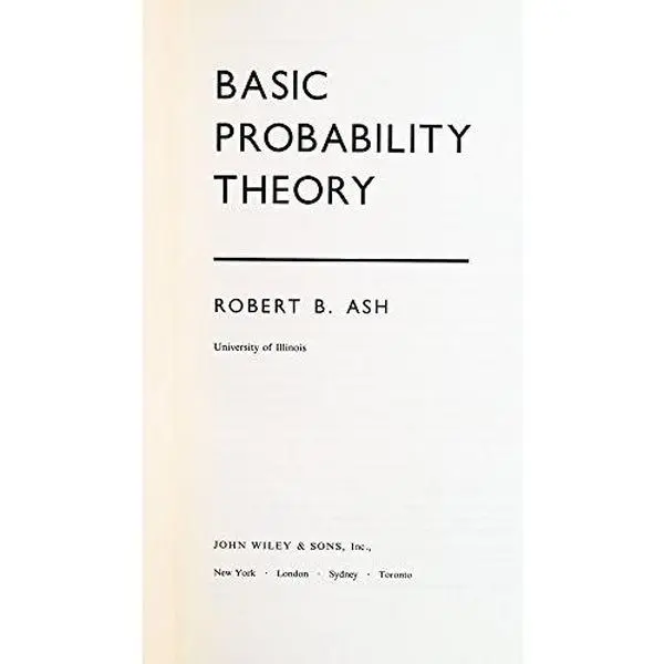USED-Basic Probability Theory by Robert B. Ash (Hardcover)