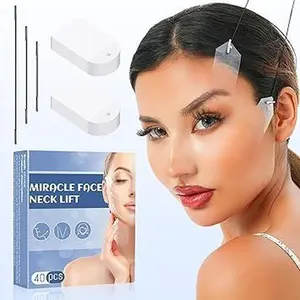 40 Piece  Ultra-Thin, Highly Elastic & Waterproof Instant Face, Neck and Eye Lift Tape Kit Invisible Lifting Tapes and Bands,Kinesiology Tape for Face and Sensitive Skin Soft on The Skin & Waterresistant