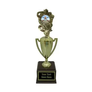 BuyAwardsandTrophies Sporting Clay Gold Cup Trophy - Plastic Trophy with Base, Awards and Trophies for Sports Competition, Prizes for Adults and Kids Gold, 14"/16"/18"