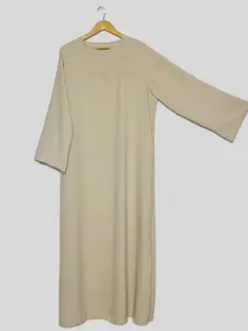 Straight cut abaya- Cream