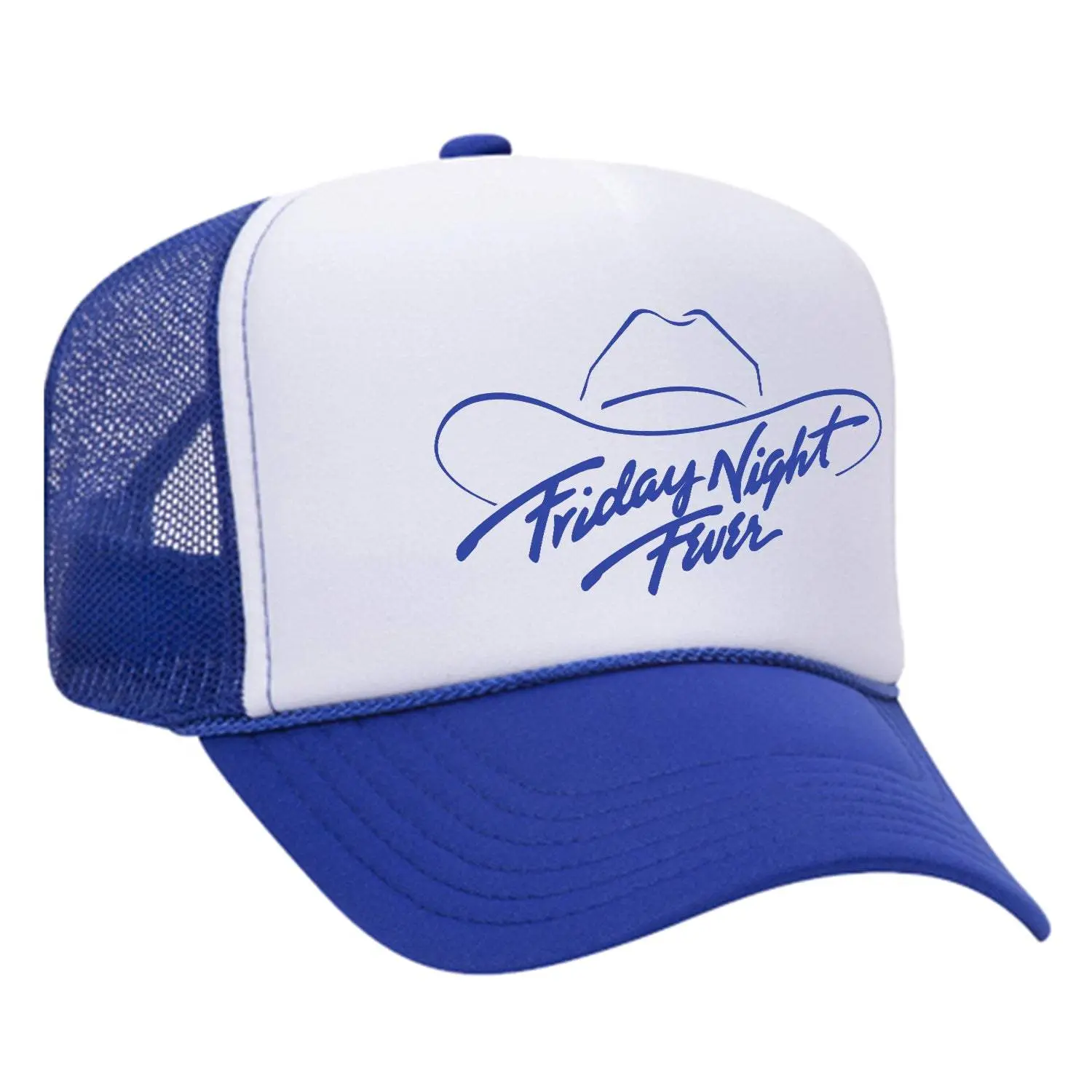 Friday Night Fever Foam Trucker Hat, Baseball Cap Adjustable, Graphic Trucker Hat with Cowboy Graphic, Otto Print, Adjustable Size