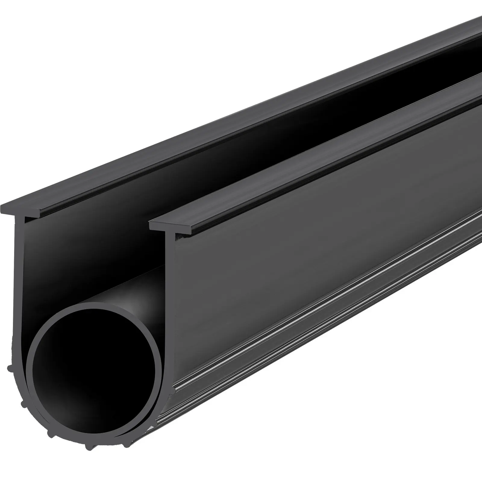 Garage Door Seals Bottom Rubber, U Shape +O Ring Garage Door Weather Stripping, Universal Weatherproof Threshold Buffering Sealing Rubber , 5/16 inch T-ends and 3 3/4 inch Width (16 Ft, Black)