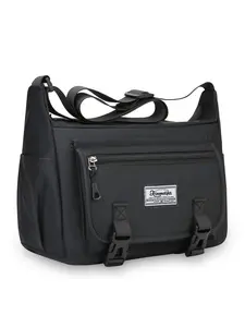 Men's Casual Solid Color Crossbody Bag, Large Capacity Multi-pocket Shoulder Bag, Retro Messenger Bag for Work & Daily Used