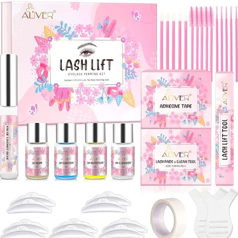 Upgraded DIY Cosmetic Eyelash Perm Lift Kit with Eyelid Tape & Glue, Eye Shields, Pads, Accessories for Makeup, DIY Enthusiasts & Projects, Long-Lasting Curled Lashes at Home