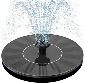 Solar Bird Bath Fountains, Upgrade 1.4W Solar Fountain Pump with Nozzles & Brackets, Free Standing Floating Solar Powered Water Fountain Pump for Bird Bath, Garden, Pond, Pool, Outdoor