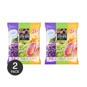 ORIHIRO Japanese Konjac Jelly - Grape, Green Grape & Mango Flavors - 24 Packs (432g) - Low Calorie Snack