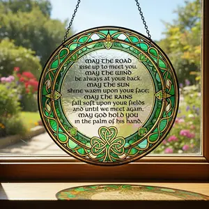 Stained Glass Irish Blessing Suncatcher, Celtic Window Decor, Irish Blessing St. Patrick’s Day Gift, St. Patrick’s Day Decor