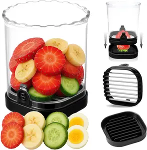 Portable Fruit Slicer Cup – Detachable Blade & Push-Plate Design, Even Slicing Tool for Strawberry, Banana, Egg & Cucumber