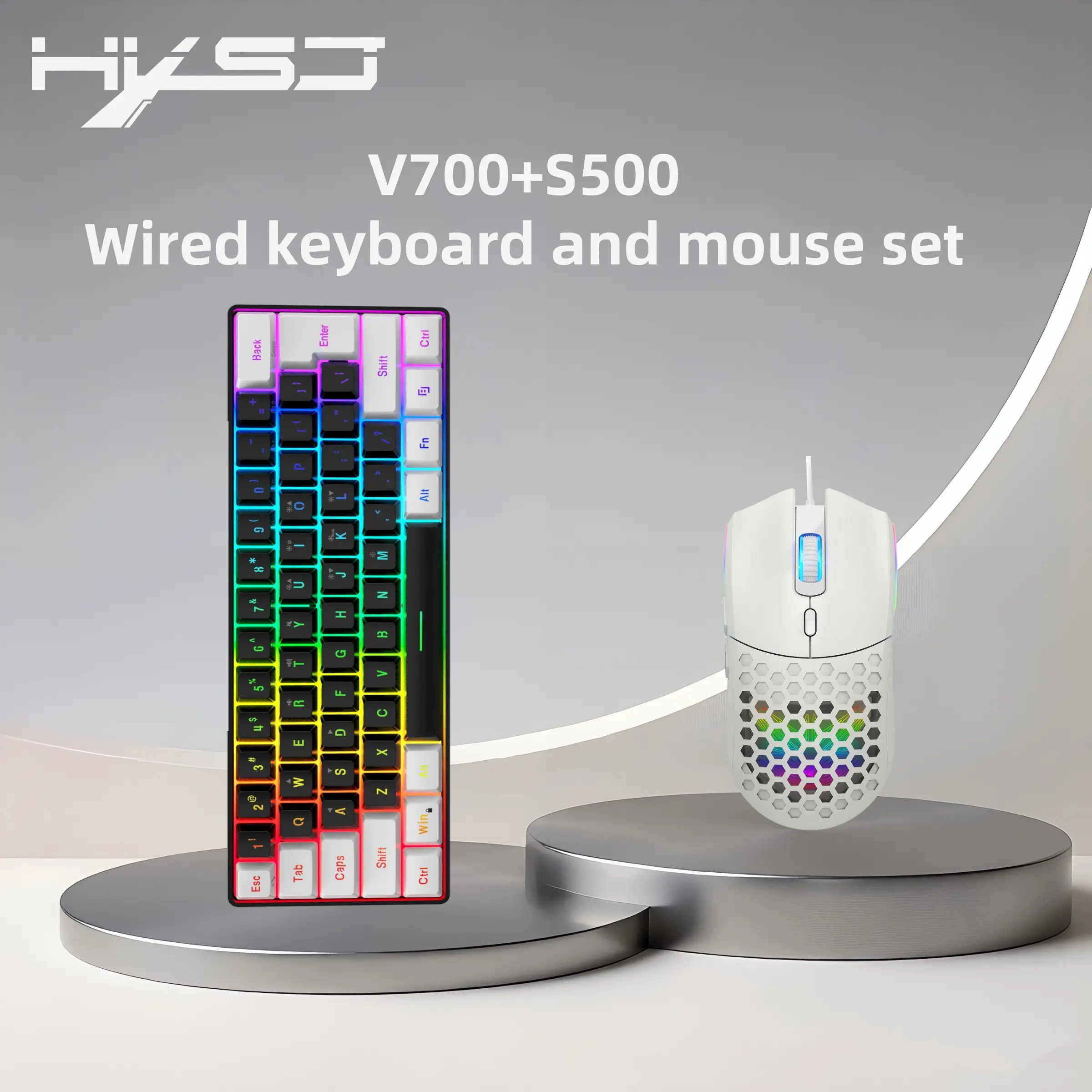 Wired Keyboard Mouse Set, Backlight Membrane Keyboard + Wired Mouse, Compatible with Ps4, Xbox, PC, Laptop, Only Wired Connection