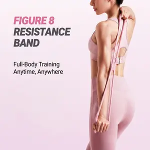 Figure 8 Resistance Band with Handles, Elastic Bands for Working Out,Arm,Back,Shoulder Training Elastic Ropes,Exercise Equipment for Yoga, Pilate