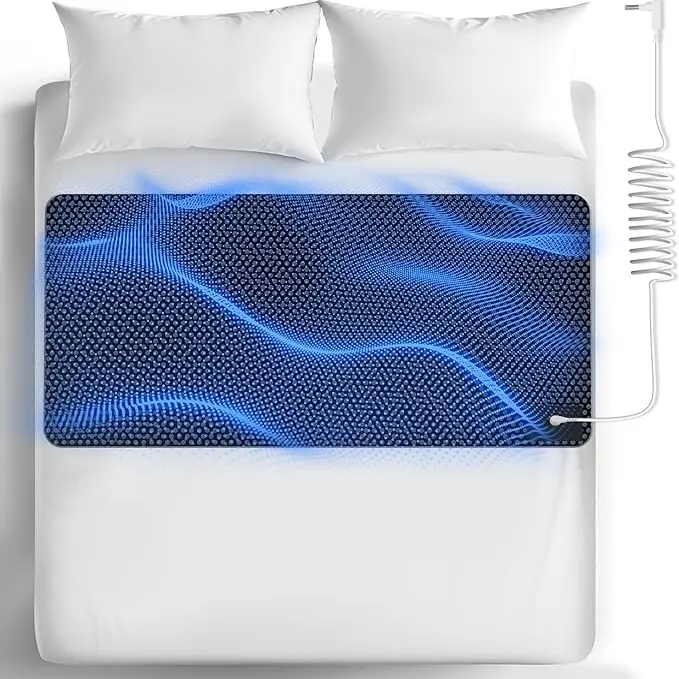 Groundbam Black Sleep Bed grounding pad,Non slip PU leather grounding pad,Mattress Pads and Toppers for All Seasons