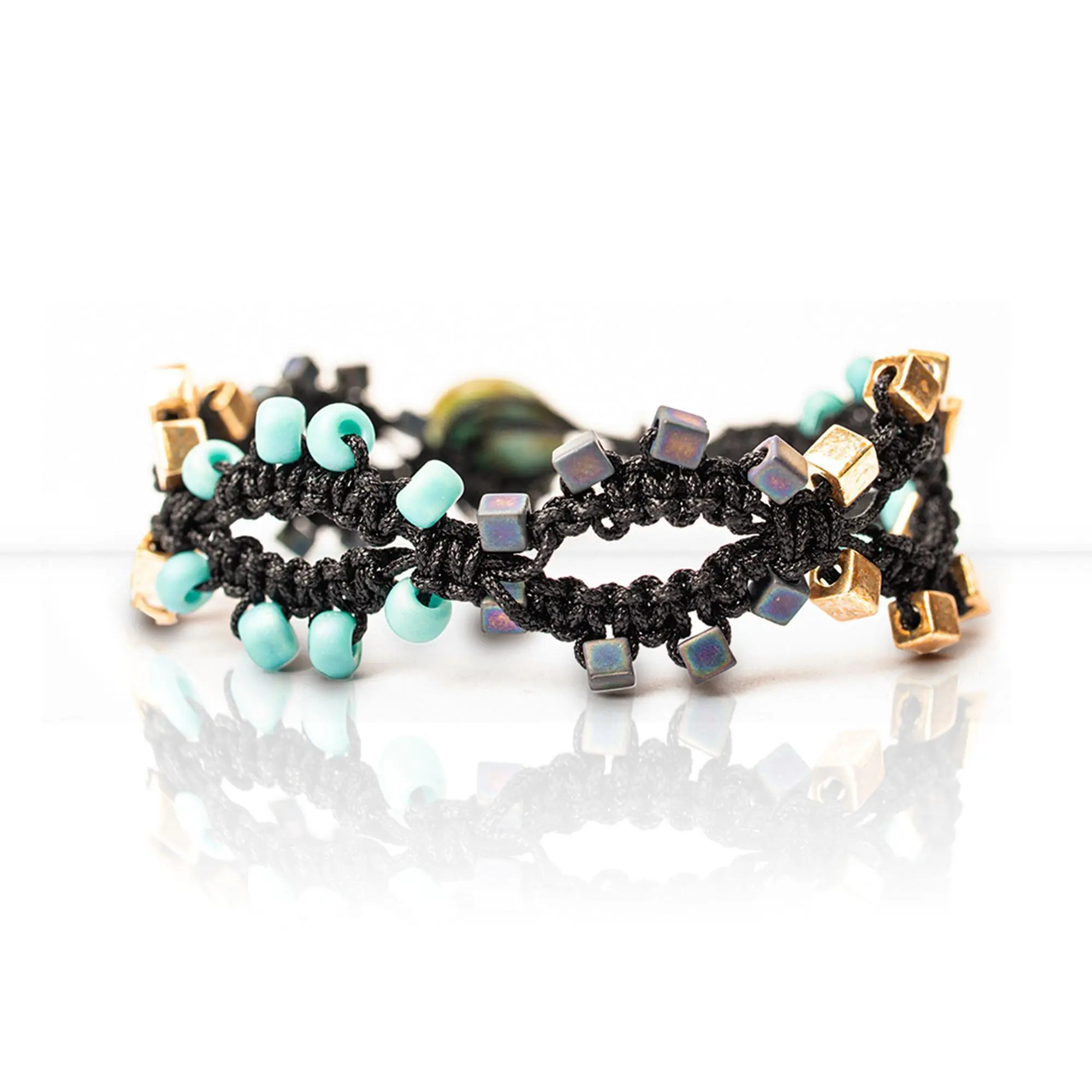Kit - Beaded Open Micro Macrame Bracelet or Anklet