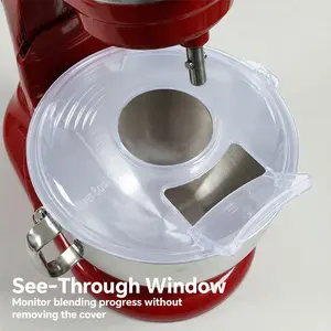 Pouring Shield and Measuring Cup for Kitchenaid, Secure Pour Spout, Fits 4.5-5 Quart Tilt-Head Stand Mixers, Splatter Guard