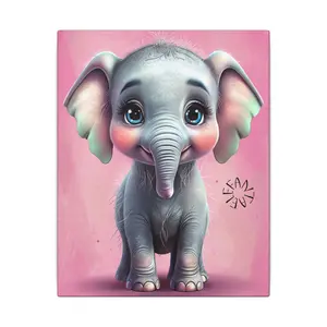 Canvas Print, elephant kids room wall decor, Stretched Matte Canvas, Multi-Size, Nursery Art, Safari Animals Nursery, Jungle