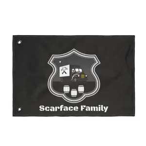 Scarface Family Flag — Double-Sided Black Truck Emblem Banner