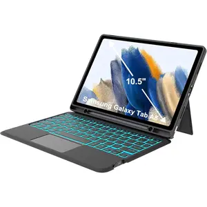 For Samsung Galaxy Tab A8 10.5 case with keyboard-smart trackpad, 7 color backlight detachable keyboard, keyboard cases with S-Pen Holder for Samsung Galaxy Tab A8 2021/2022 SM-X200/X205/x207