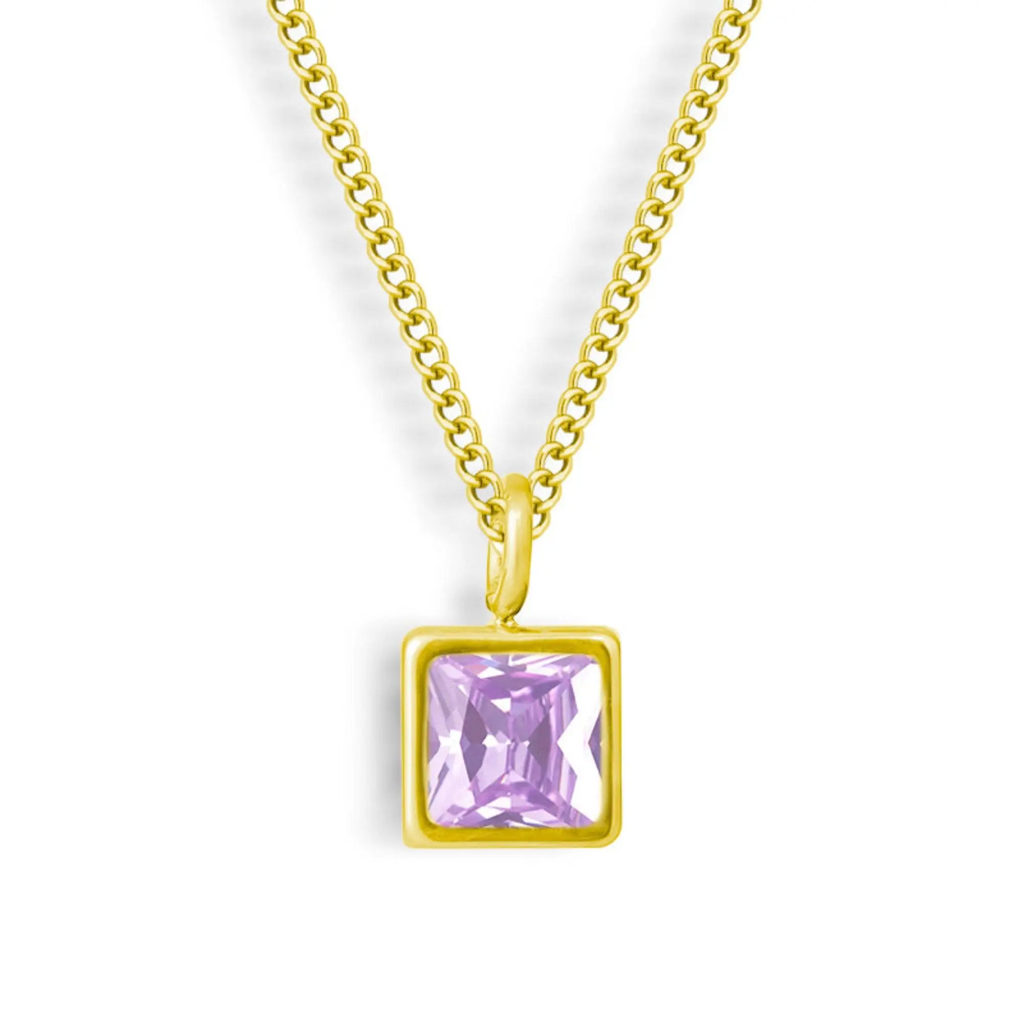 EVRY JEWELS Gold or Silver Plated Stainless Steel Women's Hypoallergenic Faye Birthstone Necklace
