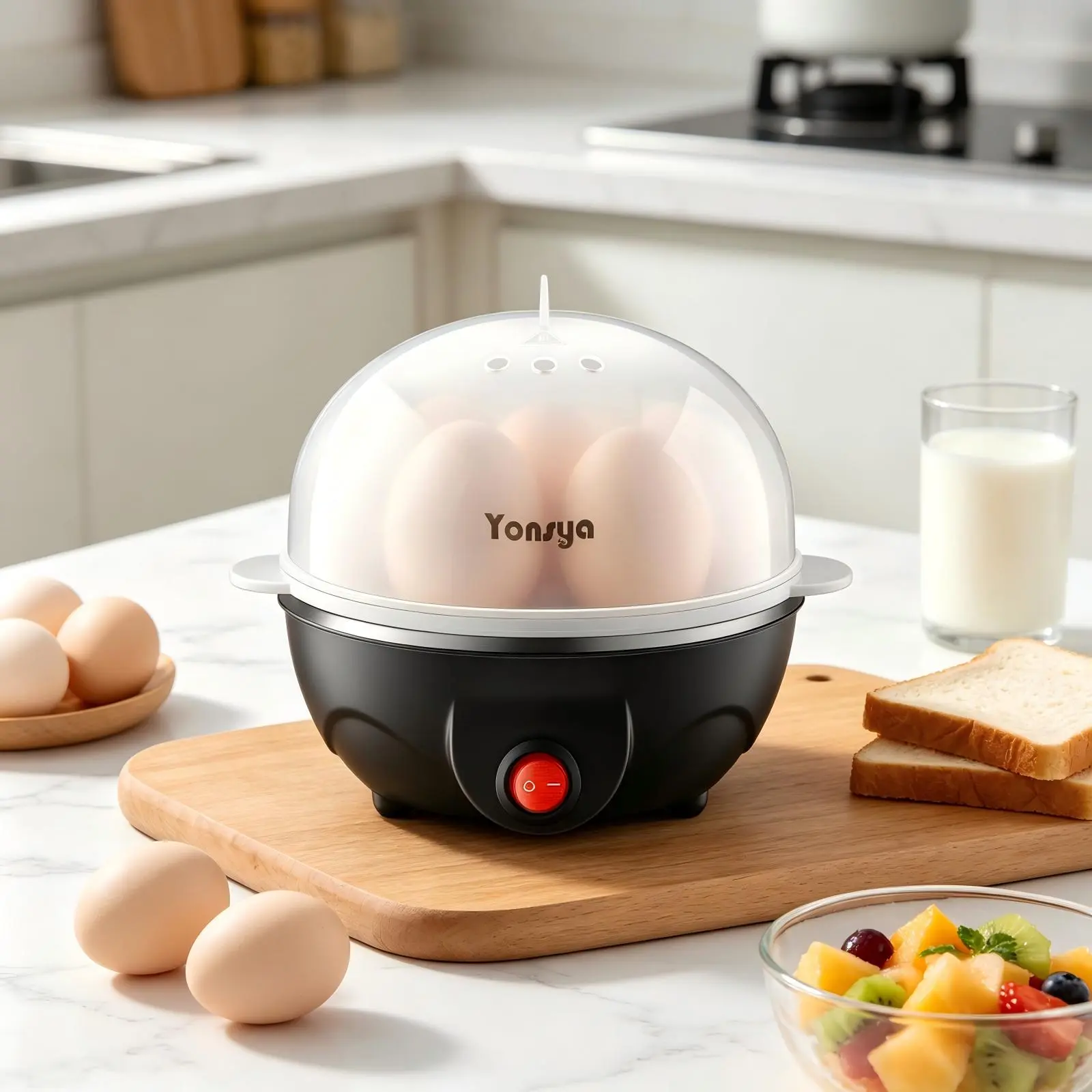 Rapid Egg Cooker 7 Egags Capacity, Soft, Medium, Hard Boiled，Electric Egg Cooker for Poached Scrambled Omelet Maker Egg Poacher With Auto Shut-Off