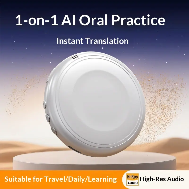 Smart Bluetooth Language Translation and Tutoring Assistant,Provides AI-based spoken language practice.Portable and suitable for a variety of scenarios.Holiday gifts, Christmas gifts.