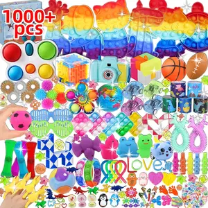 GJ-SQ-SRT004 1000Pcs Party Favors for Kids, Fidget Toys Bulk, Birthday Gift Toys, Fidgets Stocking Stuffers, Treasure Box Birthday Party, Goodie Bag Stuffers, Carnival Prizes, Pinata Stuffers, Classroom Prizes