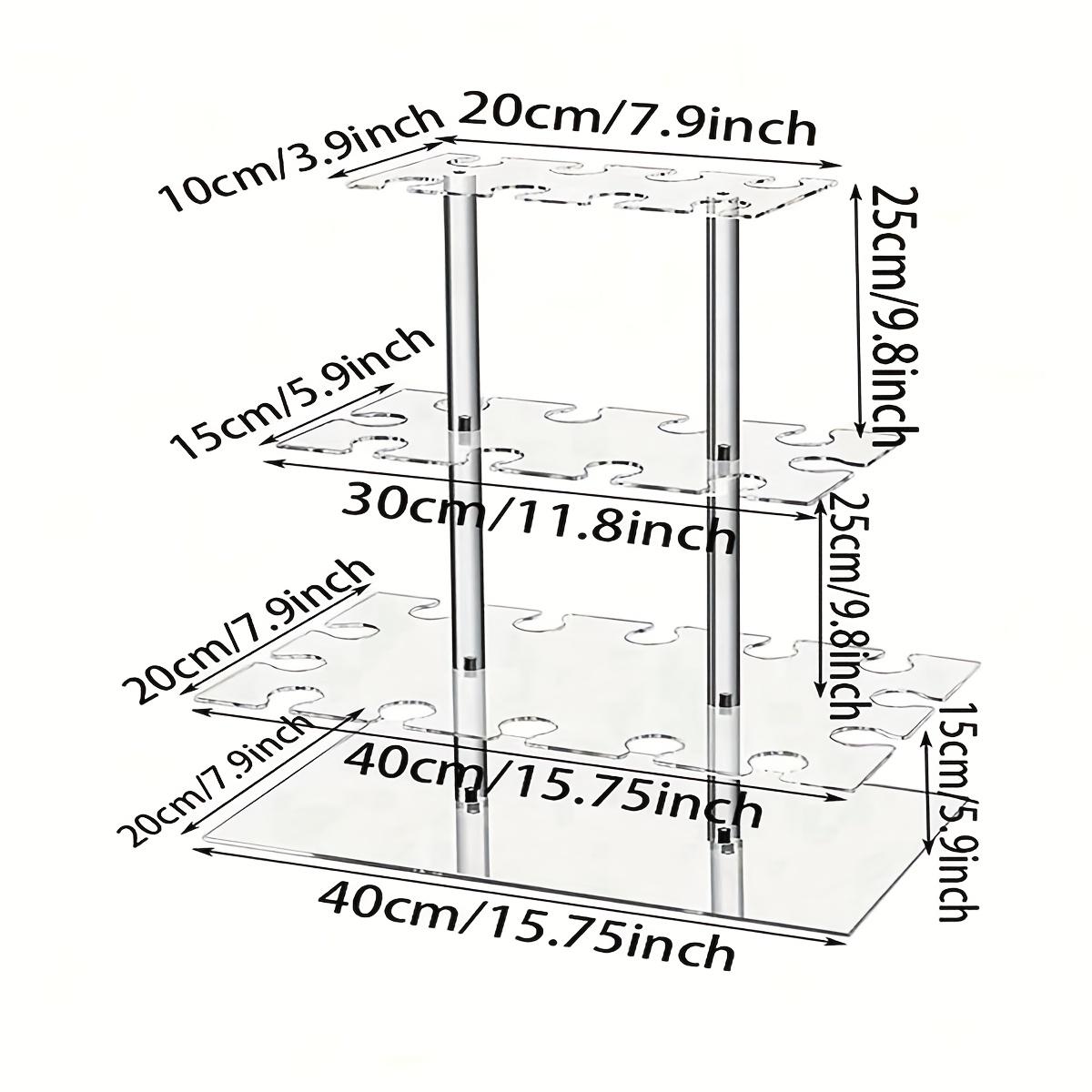 ADISEN 3 Tier Acrylic Champagne Holder 2 Tier Acrylic Champagne Flute Holder Stand for Party with 10 Slots, Countertop Champagne Glass Holder Stand Champagne Tower, Rectangle Acrylic Champagne Display Rack Stand 16.93×9.06×1.97 inch