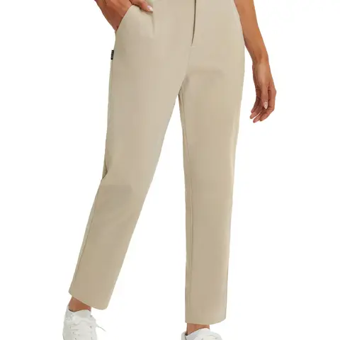 baleaf Women's Stretch Golf Pants, Straight Leg Business Casual Slacks for Work & Travel with 4 Pockets, UPF 50+, Golf Apparel