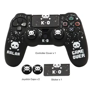 For PS4 Controller Cover Laser Engraving Anti-Collision Full Protection Cover for PS4 Slim Pro Games Controller Accessories