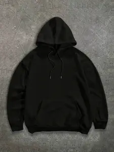 Men's Hooded Sweatshirt with Kangaroo Pocket and Drawstring Design Casual Loose Fit All - Season Wear Durable Fabric